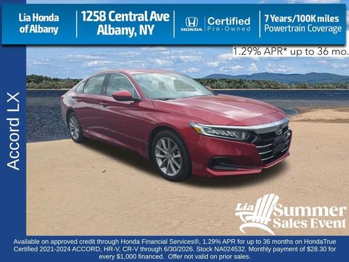 Radiant Red Metallic 2022 Honda Accord LX 1.5T