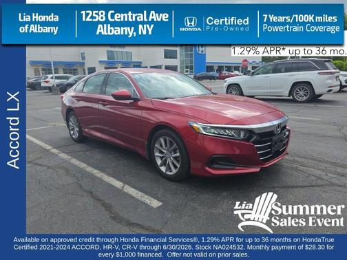 Radiant Red Metallic 2022 Honda Accord LX 1.5T
