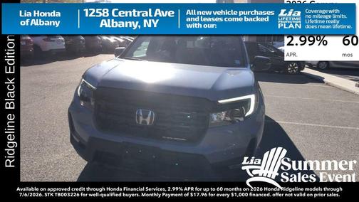 Sonic Gray Pearl 2026 Honda Ridgeline Black