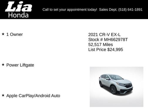 Platinum White Pearl 2021 Honda CR-V AWD EX-L