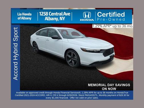 Platinum White Pearl 2023 Honda Accord Hybrid Sport
