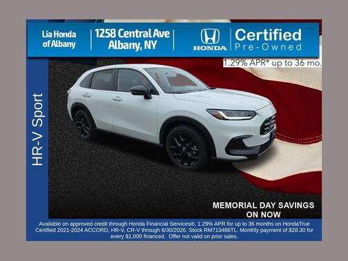 Platinum White Pearl 2024 Honda HR-V AWD Sport