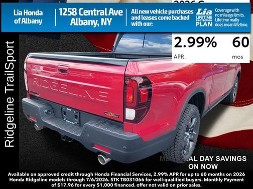 Radiant Red Metallic II 2026 Honda Ridgeline TrailSport