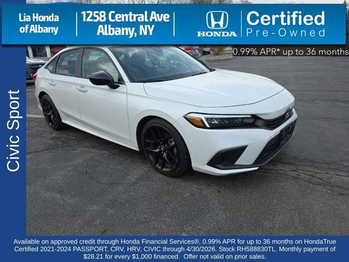 Platinum White Pearl 2024 Honda Civic Sport