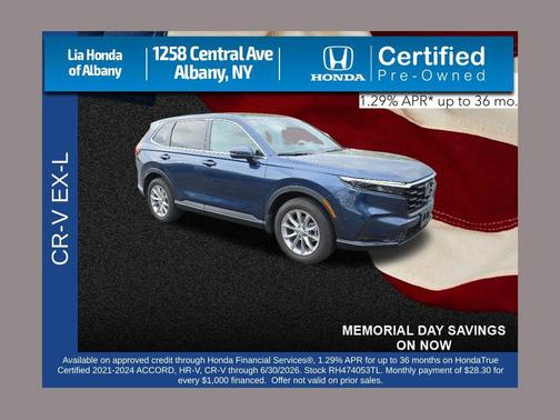 Canyon River Blue Metallic 2024 Honda CR-V EX-L AWD