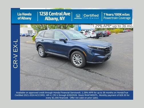 Canyon River Blue Metallic 2024 Honda CR-V EX-L AWD