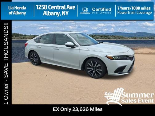 Platinum White Pearl 2023 Honda Civic EX