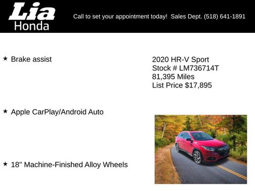 Milano Red 2020 Honda HR-V AWD Sport