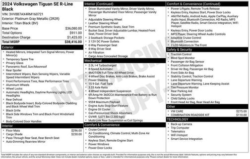 2024 Volkswagen Tiguan 2.0T SE R-Line Black 4MOTION