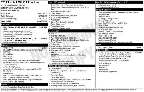 Silver Sky Metallic 2021 Toyota RAV4 XLE Premium