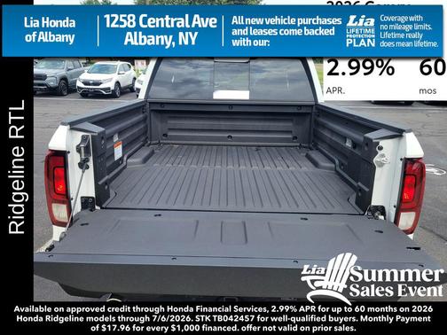 Platinum White Pearl 2026 Honda Ridgeline RTL