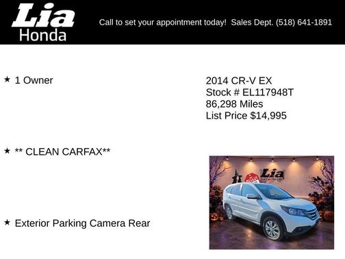 White Diamond Pearl 2014 Honda CR-V EX