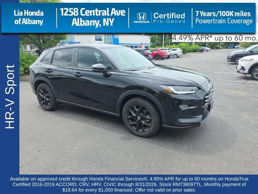 Crystal Black Pearl 2024 Honda HR-V AWD Sport