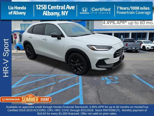Platinum White Pearl 2024 Honda HR-V AWD Sport