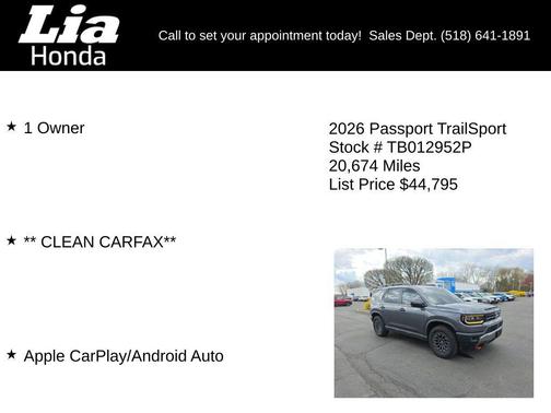 Modern Steel Metallic 2026 Honda Passport AWD TrailSport