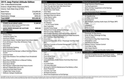 2015 Jeep Patriot Altitude Edition