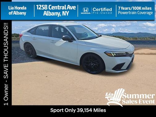 Platinum White Pearl 2024 Honda Civic Sport