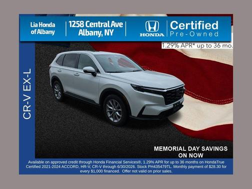 Platinum White Pearl 2023 Honda CR-V EX-L