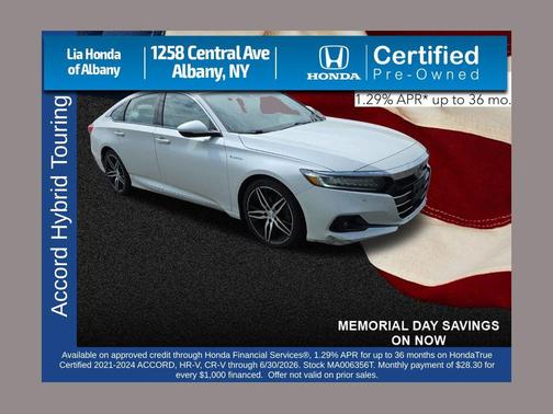Platinum White Pearl 2021 Honda Accord Hybrid Touring