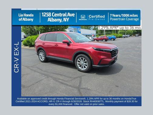 Radiant Red Metallic 2024 Honda CR-V EX-L AWD