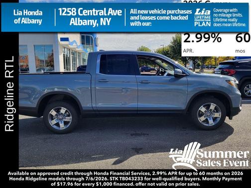 Sonic Gray Pearl 2026 Honda Ridgeline RTL