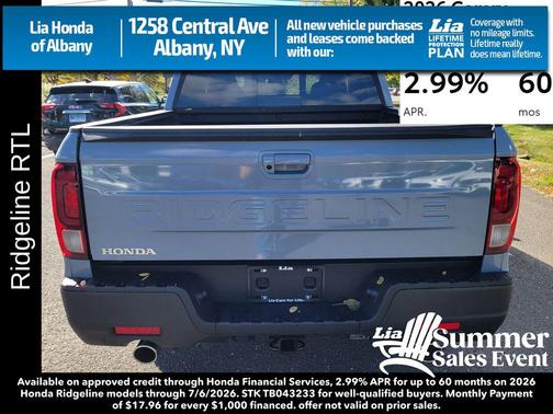 Sonic Gray Pearl 2026 Honda Ridgeline RTL