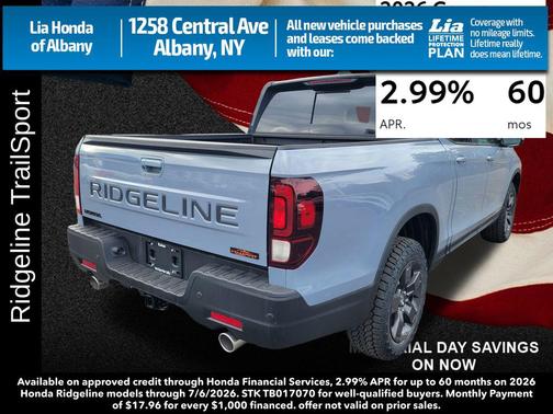 Sonic Gray Pearl 2026 Honda Ridgeline TrailSport