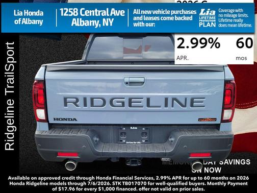 Sonic Gray Pearl 2026 Honda Ridgeline TrailSport