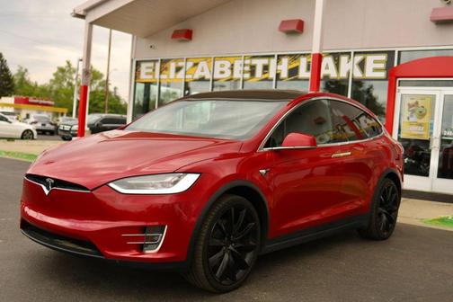 Red 2018 Tesla Model X 100D