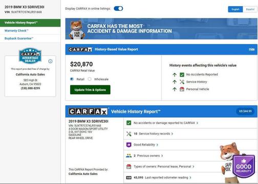 2019 BMW X3 sDrive30i