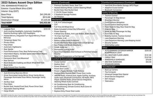 2023 Subaru Ascent Onyx Edition 7-Passenger