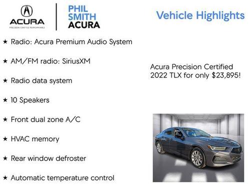 Modern Steel Metallic 2022 Acura TLX FWD
