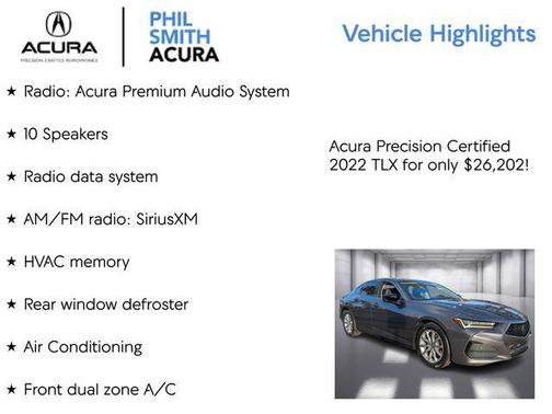 Modern Steel Metallic 2022 Acura TLX FWD