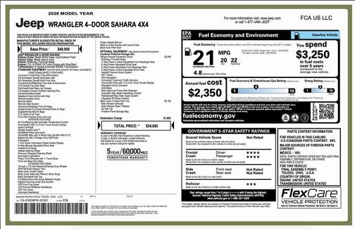 2026 Jeep Wrangler 4-Door Sahara 4x4