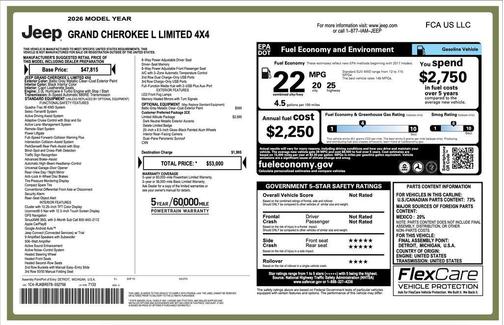 Baltic Gray Metallic Clearcoat 2026 Jeep Grand Cherokee L Limited