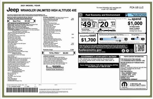 2021 Jeep Wrangler Unlimited 4xe Sahara High Altitude