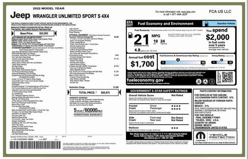 2022 Jeep Wrangler Unlimited Sport
