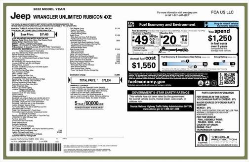 2022 Jeep Wrangler Unlimited 4xe Rubicon