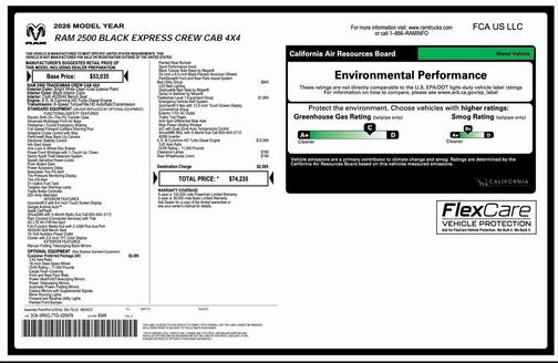 2026 RAM 2500 Black Express Crew Cab 4x4 6'4' Box