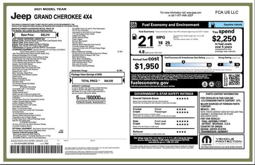Diamond Black Crystal Pearlcoat 2021 Jeep Grand Cherokee Laredo