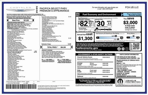 2025 Chrysler Pacifica Hybrid Premium S Appearance Pkg