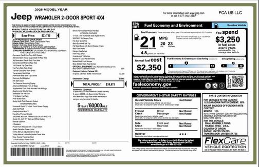2026 Jeep Wrangler Sport