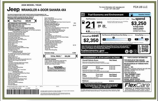 2026 Jeep Wrangler 4-Door Sahara 4x4