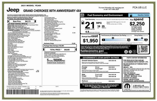 2021 Jeep Grand Cherokee 80th Anniversary 4x4