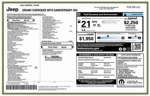 2021 Jeep Grand Cherokee 80th Anniversary 4x4