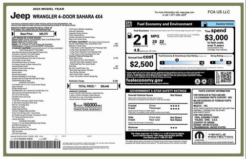 2025 Jeep Wrangler 4-Door Sahara 4x4