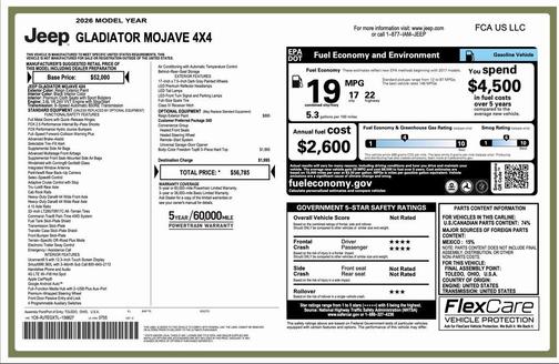 2026 Jeep Gladiator Mojave 4x4
