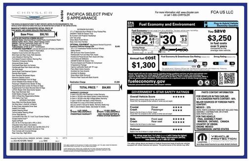 2024 Chrysler Pacifica Hybrid S Appearance Pkg