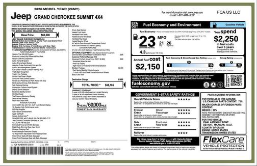 Diamond Black Crystal Pearlcoat 2026 Jeep Grand Cherokee Summit
