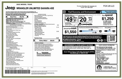 2022 Jeep Wrangler Unlimited 4xe Sahara